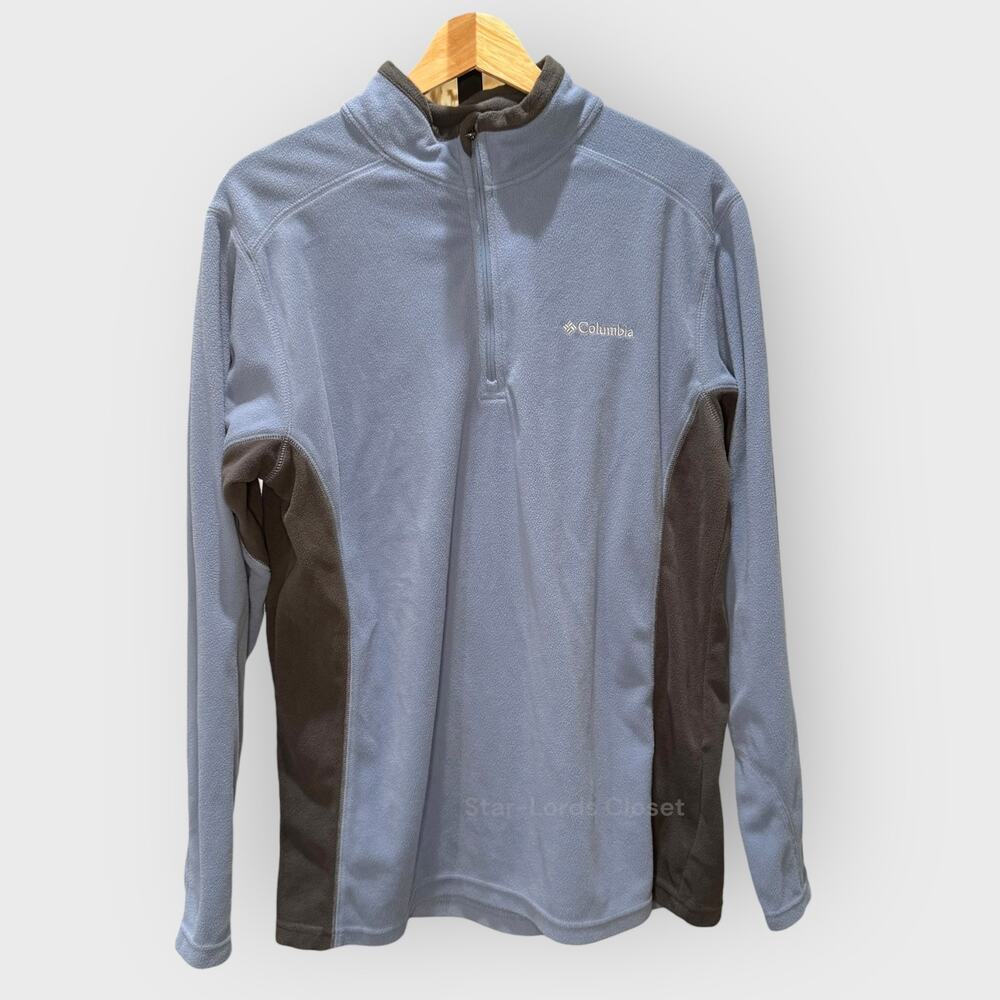 Columbia Medium Blue Gray Quarter Zip Fleece Pullover Gorpcore Outdoor Sweater